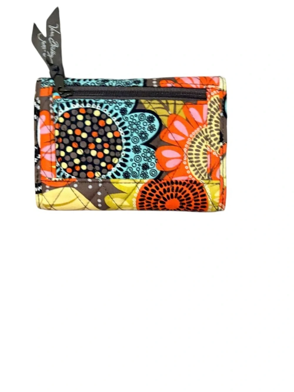 Vera Bradley Floral Pattern Trifold Wallet - Yellow Multicolor - Picture 2 of 3